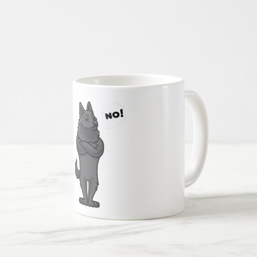 Stubborn Schipperke Dog witzig Kaffeetasse (VorderseiteRechts)