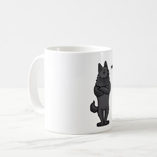 Stubborn Schipperke Dog witzig Kaffeetasse (Vorderseite Links)