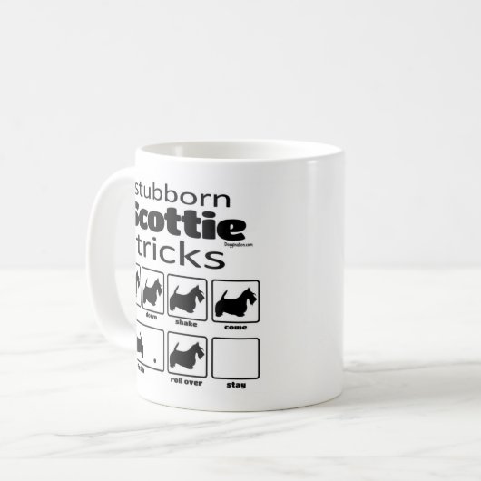 Stubborn Scottie Tricks Kaffeetasse (Vorderseite Links)