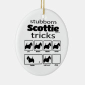 Stubborn Scottie Tricks Keramik Ornament (Rechts)