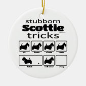 Stubborn Scottie Tricks Keramik Ornament (Vorne)