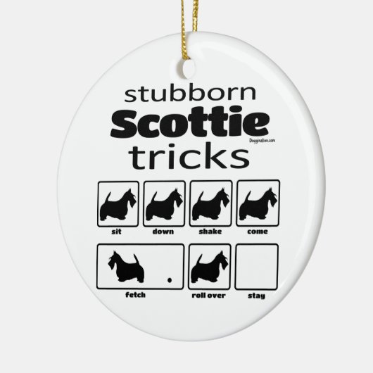 Stubborn Scottie Tricks Keramik Ornament (Links)