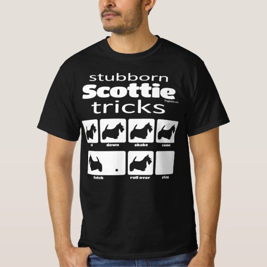 Stubborn Scottie Tricks T-Shirt (Vorderseite)