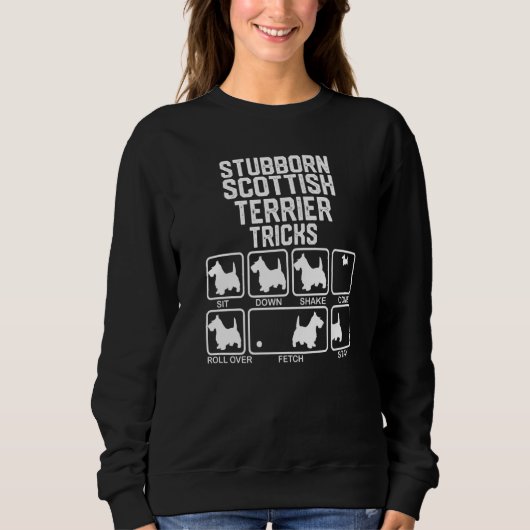 Stubborn Scottish Terrier Tricks Sweatshirt (Vorderseite)