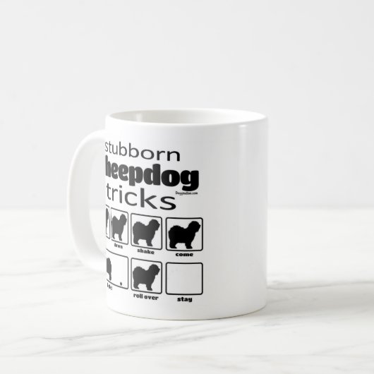 Stubborn Sheepdog Tricks Kaffeetasse (Vorderseite Links)