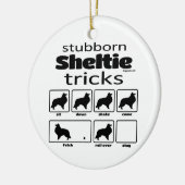Stubborn Sheltie Tricks Keramik Ornament (Links)