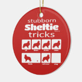 Stubborn Sheltie Tricks Keramik Ornament (Links)