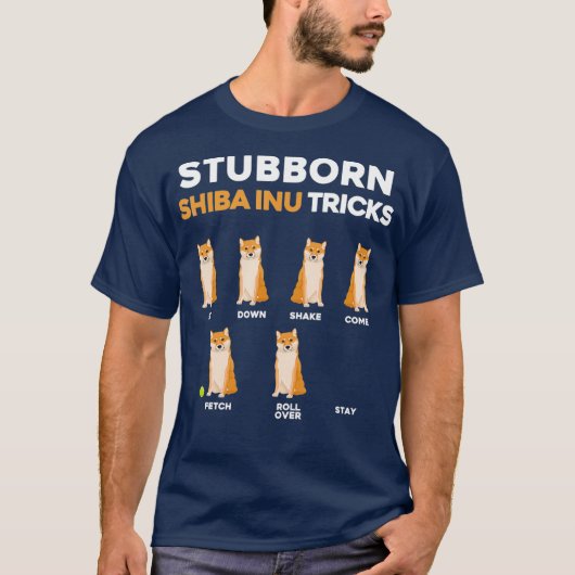 Stubborn Shiba Inu Tricks Dogenschulungsbesitzer T-Shirt (Vorderseite)