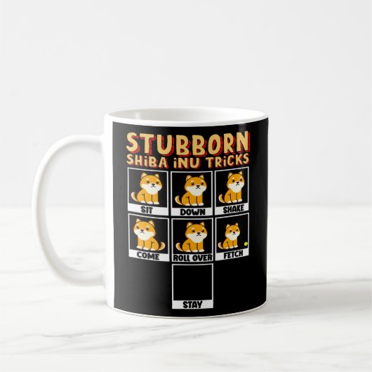 Stubborn Shiba Inu Tricks setzen Shake Come Roll Kaffeetasse (Links)