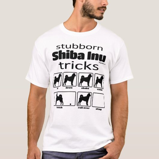 Stubborn Shiba Inu Tricks T-Shirt (Vorderseite)