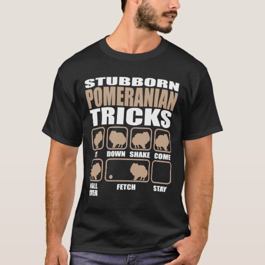 Stubborn Spitz Tricks Design T-Shirt (Vorderseite)