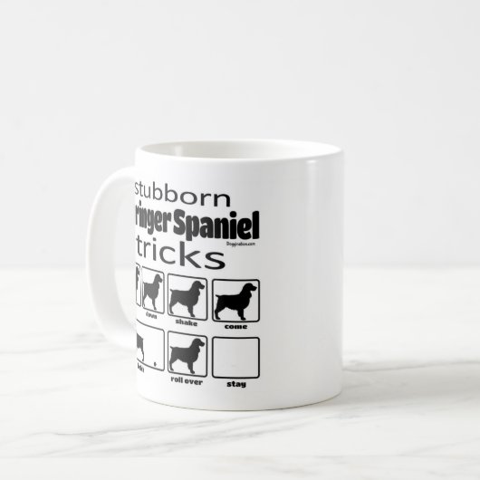 Stubborn Springer Spaniel Tricks Kaffeetasse (Vorderseite Links)