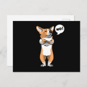 Stubborn Welsh Corgi Pembroke Postkarte (Vorne/Hinten)