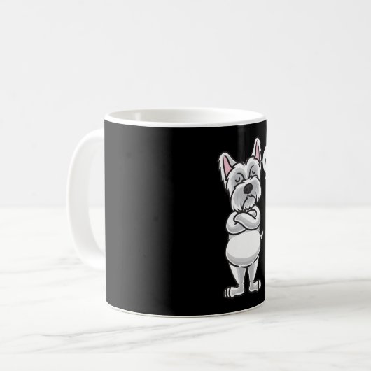 Stubborn Westie Hund witzig Kaffeetasse (Vorderseite Links)