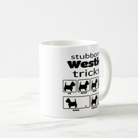 Stubborn Westie Tricks Kaffeetasse (VorderseiteRechts)