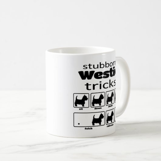 Stubborn Westie Tricks Kaffeetasse (VorderseiteRechts)