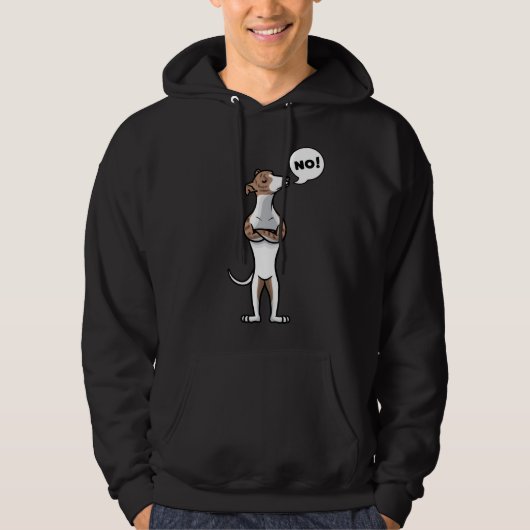 Stubborn Whippet Dog Hoodie (Vorderseite)