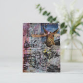 Stubborn Working Men a unique Mixed Media Collage Postkarte (Stehend Vorderseite)