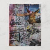 Stubborn Working Men a unique Mixed Media Collage Postkarte (Vorderseite)