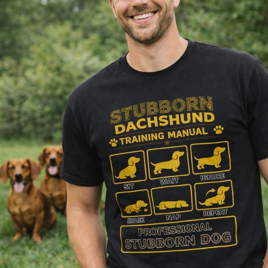 Stubbornes Dachshund-Trainingshandbuch Retro-Hunde T-Shirt