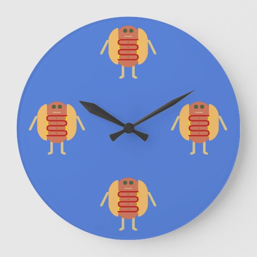 Stubby Lil Würstchen Große Wanduhr (Vorderseite)