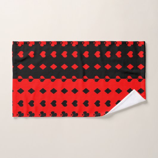 Stuben, Pik, Herz, Karo - rot und schwarz Badhandtuch Set (Handtuch)