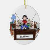 Stubenhocker - Frau Keramikornament (Rechts)