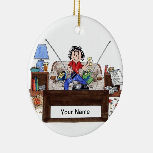 Stubenhocker - Frau Keramikornament (Rechts)