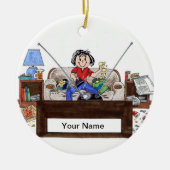 Stubenhocker - Frau Keramikornament (Vorne)