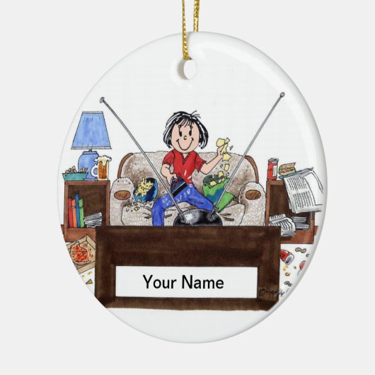 Stubenhocker - Frau Keramikornament (Links)