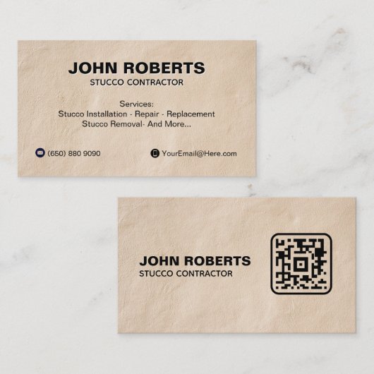 Stucco Business Card Construction Wall QR Code Visitenkarte (Vorne/Hinten)