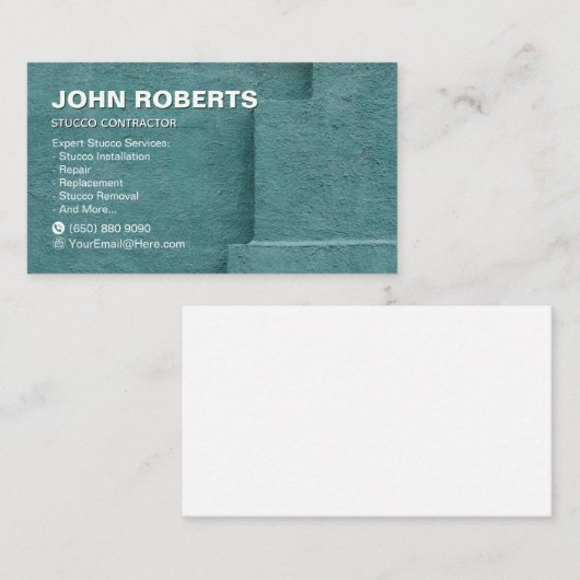 Stucco Construction Visitenkarte (Vorne/Hinten)