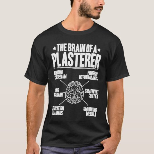 Stuccoer Typischer Brain Plasterer T-Shirt (Vorderseite)