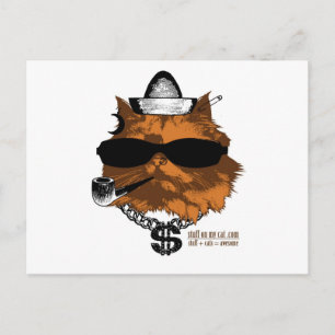 Stuck auf meiner Katze - 2 Kewl Postkarte
