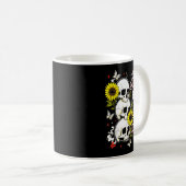 Stuck Between Idk, I And Idgaf Sunflower Skull Sar Kaffeetasse (VorderseiteRechts)