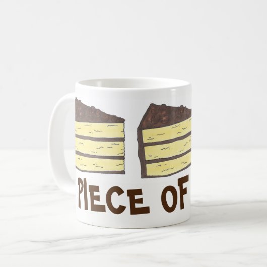 Stück Cake Yellow Chocolate Layer Cake Slice Kaffeetasse (Vorderseite Links)