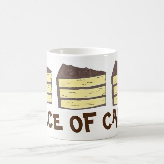 Stück Cake Yellow Chocolate Layer Cake Slice Kaffeetasse (Mittel)
