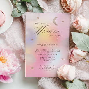 Stück des Himmels Holografische Babyparty-Einladun Einladung
