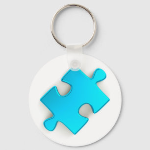Stück des Puzzlespiel-3D (metallische hellblaue) Schlüsselanhänger