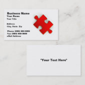 Stück des Puzzlespiel-3D (metallisches Rot) Visitenkarte (Vorne/Hinten)