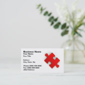 Stück des Puzzlespiel-3D (metallisches Rot) Visitenkarte (Stehend Vorderseite)