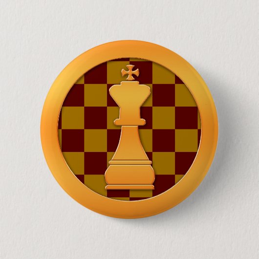 Stück Goldkönig-Schach Button (Vorderseite)