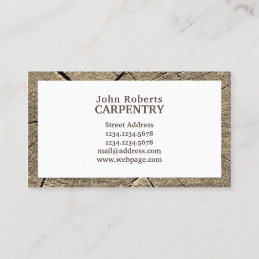 Stück Holzbildabdeckung Visitenkarte (Rückseite)