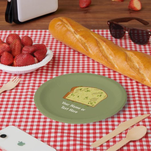 Stück Knoblauchbrot - Herby Side Dish - eigener Te Pappteller (Picknick)