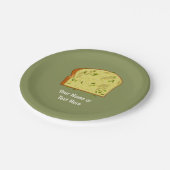 Stück Knoblauchbrot - Herby Side Dish - eigener Te Pappteller (Schrägansicht)