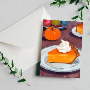 Stück Kürbiskuchen   Frohes Erntedankfest Feiertagspostkarte