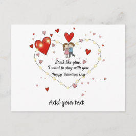 Stuck like glue valentine feiertagspostkarte