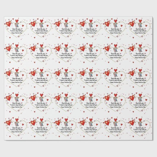 Stuck like glue valentine geschenkpapier (Flach)
