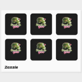 Stuck On You Cute Cactus Pun Kawaii Valentines Lov Quadratischer Aufkleber (Blatt)