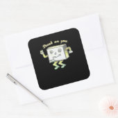 Stuck On You Post It Minimal Modern Style  Quadratischer Aufkleber (Umschlag)